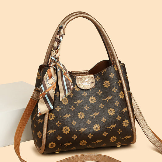 Bag New popular Popular Handbag Silk Scarf Printed Mom Bag Fashion Trend Commuter Shoulder Bag Ladies