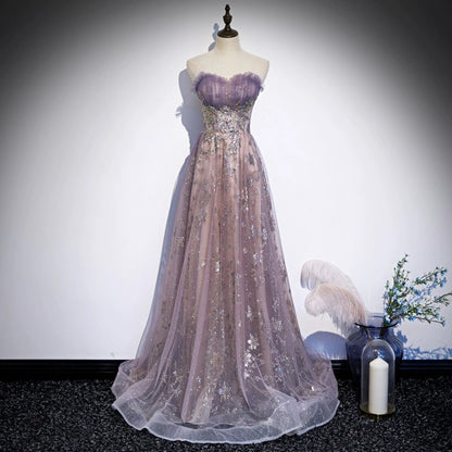 2025 Tube top evening dress women's popular autumn new fashion trend annual meeting host vocal art test dress