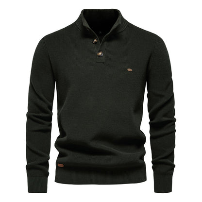 XAKXX 2025 Autumn and winter new men's Popularan size New sweater men's long-sleeved half-zipper stand-up collar solid color versatile casual trendy sweater