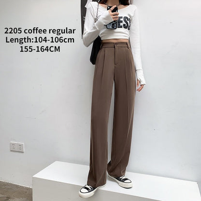 Purpdrank - 2023 Womens Fashion Casual High Waist Loose Wide Leg Pants for Women Spring Autumn New Female Floor-Length White Suits Pants Ladies Long Trousers