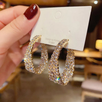 xakxx New Trend Simulation Pearl Long Earrings Women's Flower Rhinestone Wedding Pendant Earrings Fashion Korean Jewelry Earrings