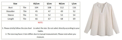 Xakxx - Embriodery Lace Cotton Blouse Shirt Women V Neck Vintage Hollow Out Tops Autumn Winter Casual Office Ladies Blouse Blusa