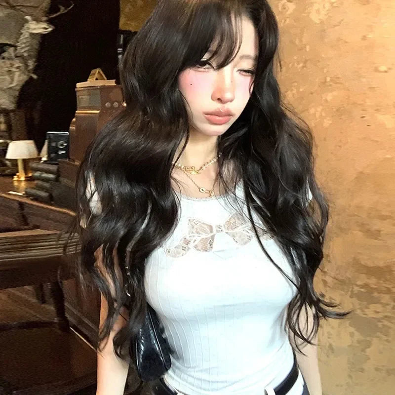 2000s Summer Hollow Out Tees Korean Style T Shirt Women Short Sleeve Cotton Y2k Vintage Crop Tops Streetwear Japanese Harajuku