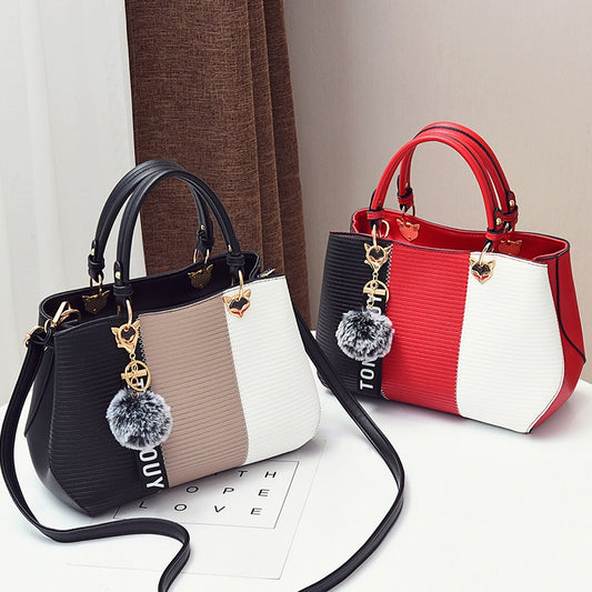 Big bag women's spring and summer  new women's bag Korean version versatile handbag fashion contrasting color shoulder bag messenger bag