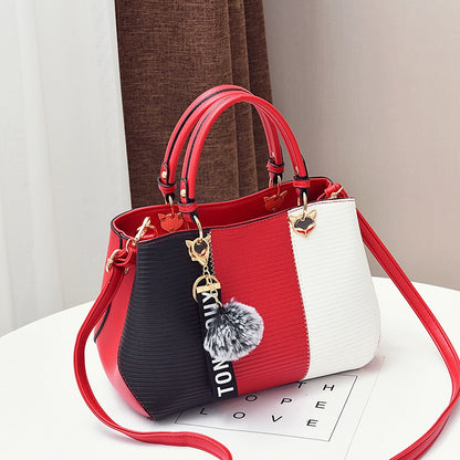 Big bag women's spring and summer  new women's bag Korean version versatile handbag fashion contrasting color shoulder bag messenger bag