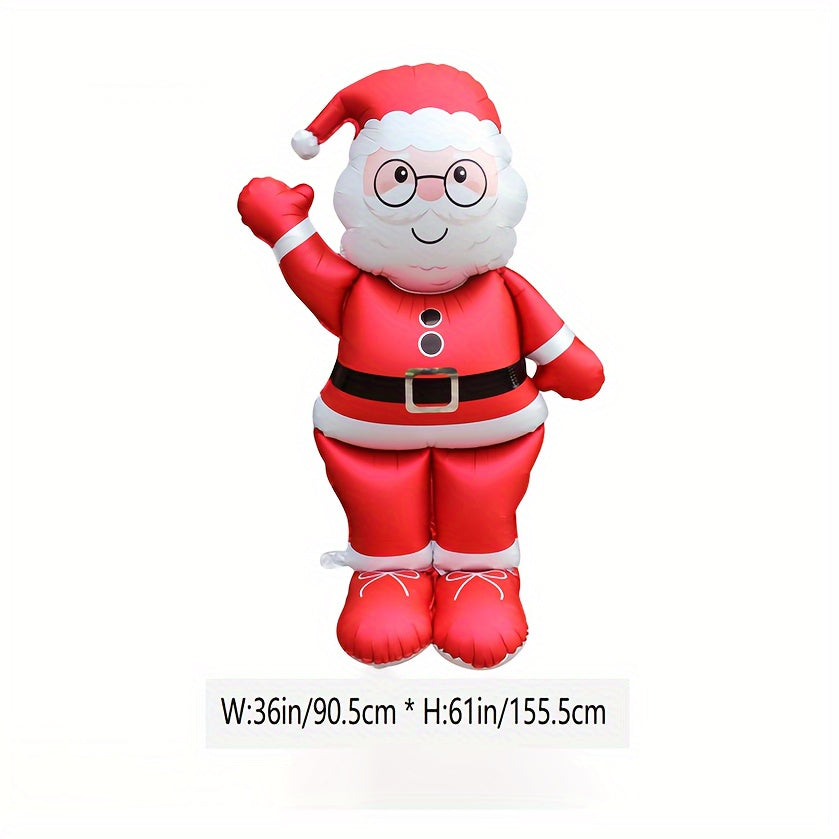 2-Pack Self-Sealing Aluminum Foil Festive Santa Claus Balloons - No Electricity Required for New Year, Carnival, Christmas, Mardi Gras, Easter, Thanksgiving Parties and Events