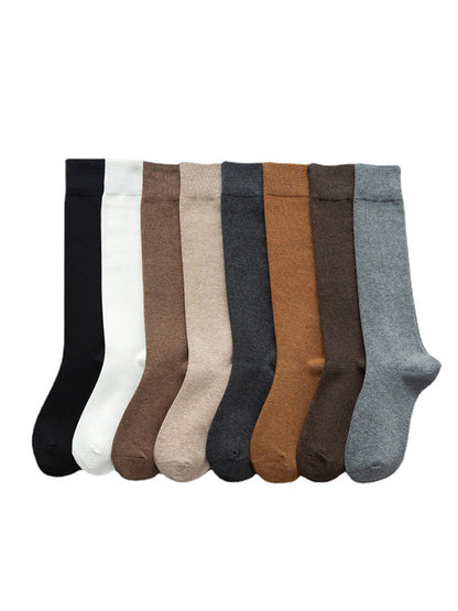 xakxx Casual Keep Warm Solid Color Socks Accessories
