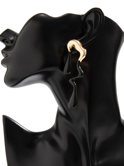 xakxx Contrast Color Geometric Drop Earrings