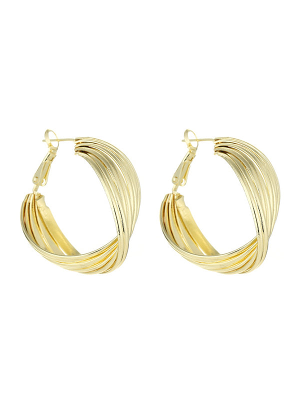 xakxx Simple Stylish Gold Hip-Hop Original Ear-Ring