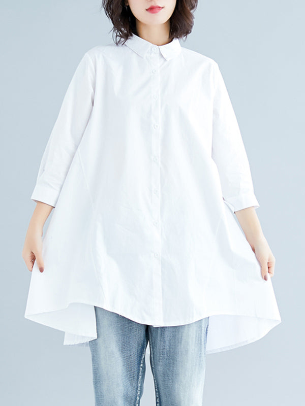 xakxx Original Irregularity Solid Blouses&Shirts