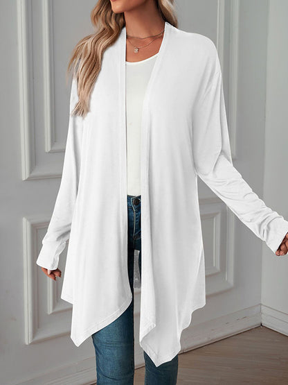 xakxx Long Sleeves Loose Solid Color Statement Collar Outerwear