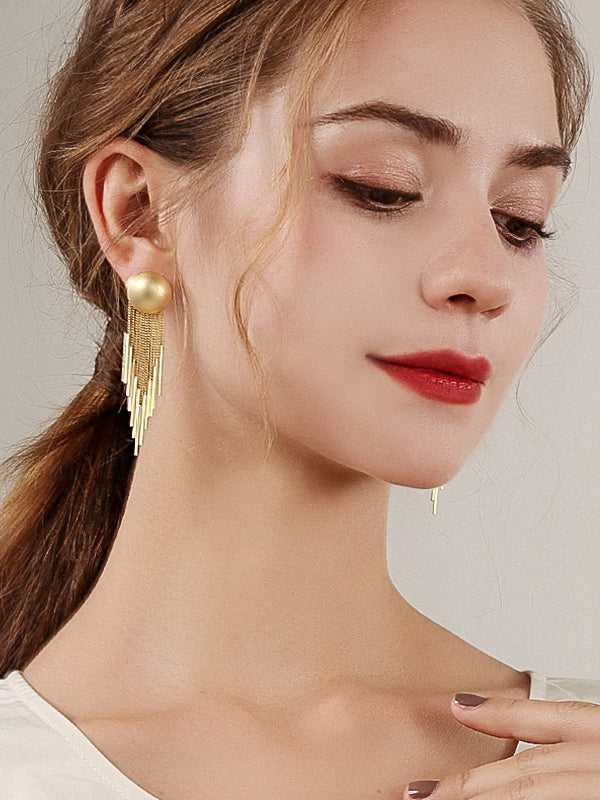 xakxx Original Creation Tasseled Geometric Earrings Accessories