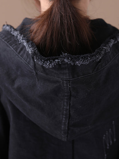 xakxx Original Solid Hooded Denim Outwear