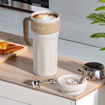 1pc Vacuum Cup, Insulated Coffee Mug With Leak Proof Screw Lid, Travel Mug, Coffee Cup, Keep Warm Or Cold For Coffee Or Tea Drinks