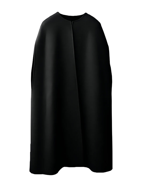 xakxx Simple Sleeveless Solid Color Round-Neck Cape Outerwear