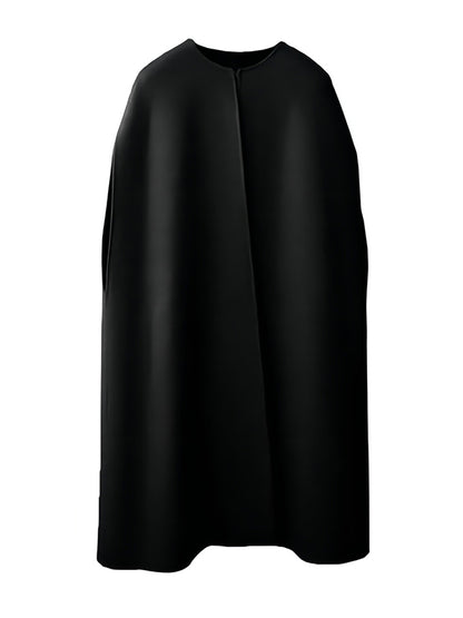 xakxx Simple Sleeveless Solid Color Round-Neck Cape Outerwear