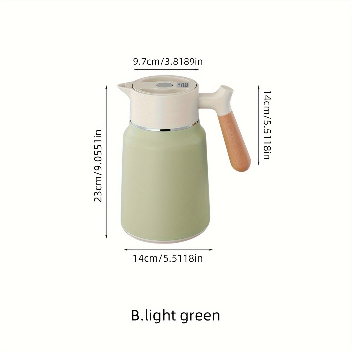 1-Pack Stainless Steel Thermal Carafe 50.72oz - Double-Wall Vacuum Insulated Hot Water Pot, Coffee Dispenser, Office Tea Flask, Heat Retention, Uncharged, No Battery Needed
