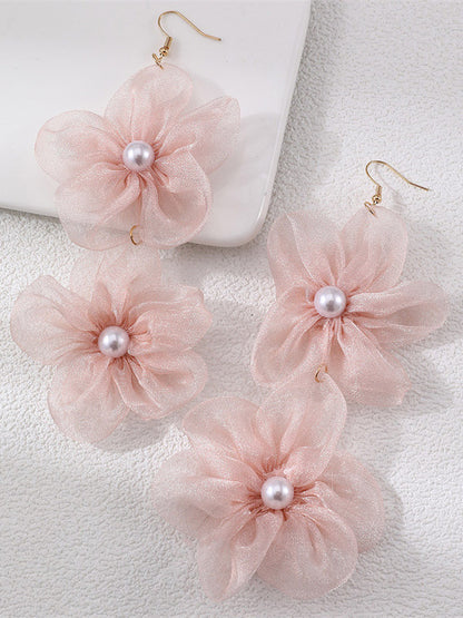 xakxx Three-Dimensional Flower Drop Earrings