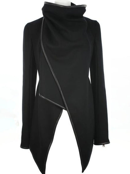 xakxx Original Asymmetric Split-Joint High-Neck Woolen Coat
