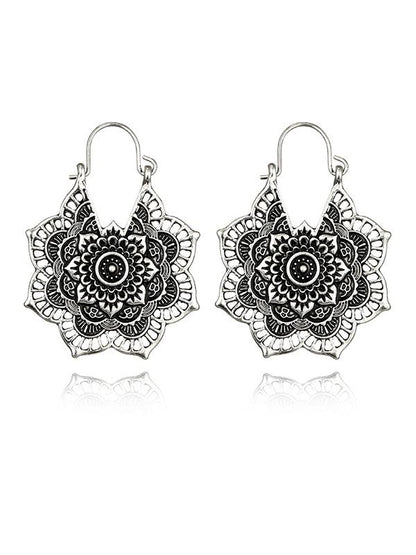 xakxx Vintage Hollow Alloy Flower Earring Accessories