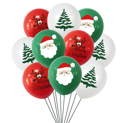 30pcs Red Reindeer Santa Claus Balloons Set - 10 Inch Merry Christmas Balloons for Christmas Party Decorations, Holiday Xmas Balloons