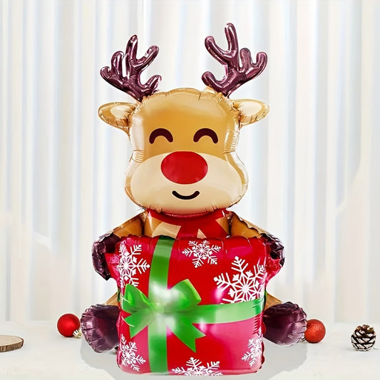 2pcs 37" Inflatable Reindeer Balloons - Perfect for Christmas & Holiday Parties, Indoor/Outdoor Decorations