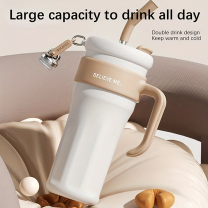 1pc Vacuum Cup, Insulated Coffee Mug With Leak Proof Screw Lid, Travel Mug, Coffee Cup, Keep Warm Or Cold For Coffee Or Tea Drinks