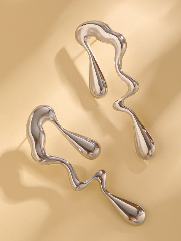 xakxx Geometric Solid Color Drop Earrings