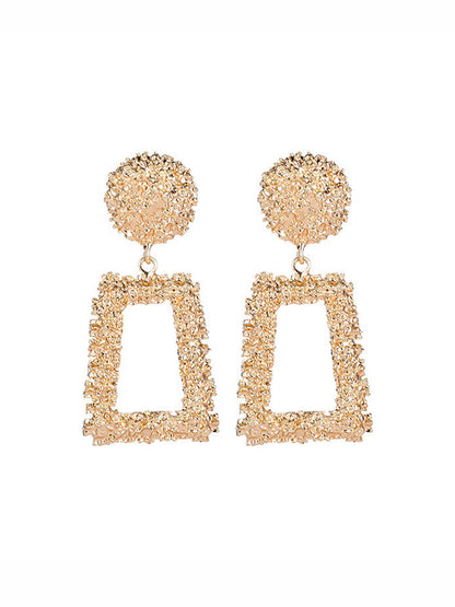 xakxx Geometric Hollow Solid Color Drop Earrings