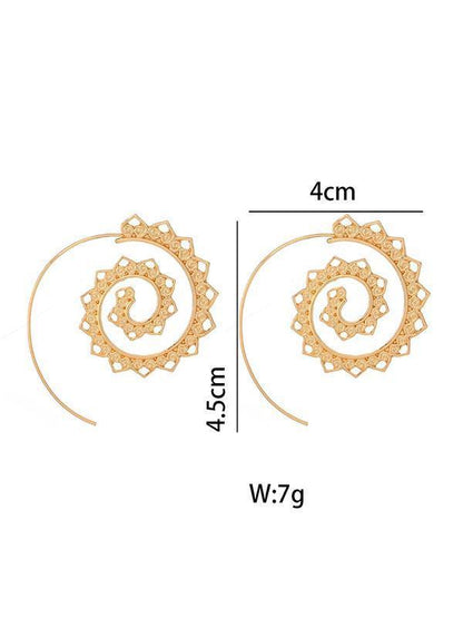 xakxx Retro Alloy Heliciform Hollow Earrings