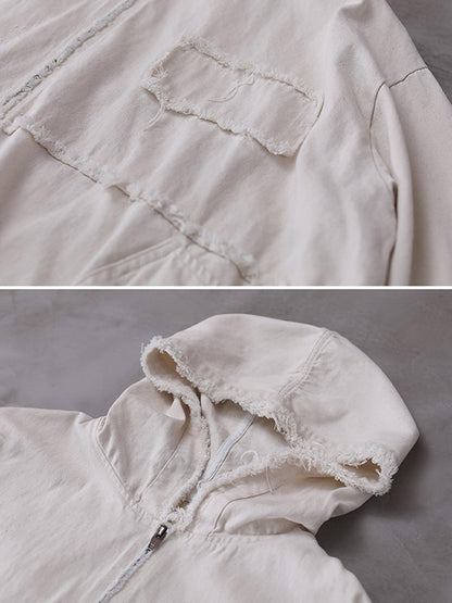 xakxx Original Solid Hooded Denim Outwear