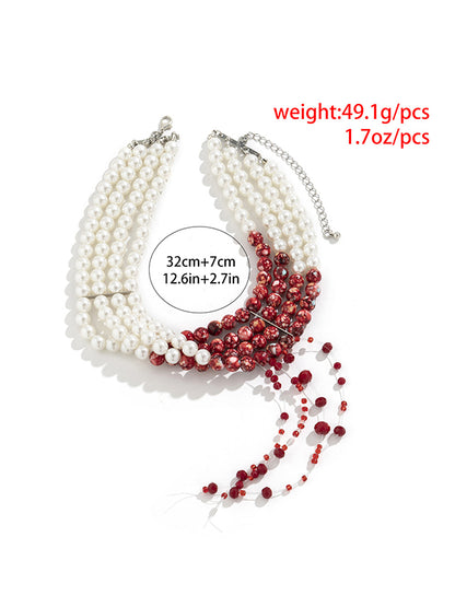 xakxx Original Stylish Beads Tasseled Halloween Necklaces Accessories