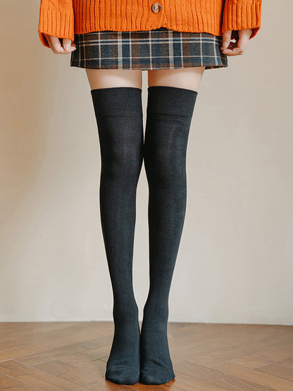 xakxx Casual Skinny Leg Solid Color Stockings Accessories