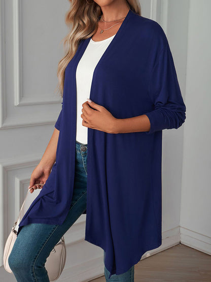 xakxx Long Sleeves Loose Solid Color Statement Collar Outerwear