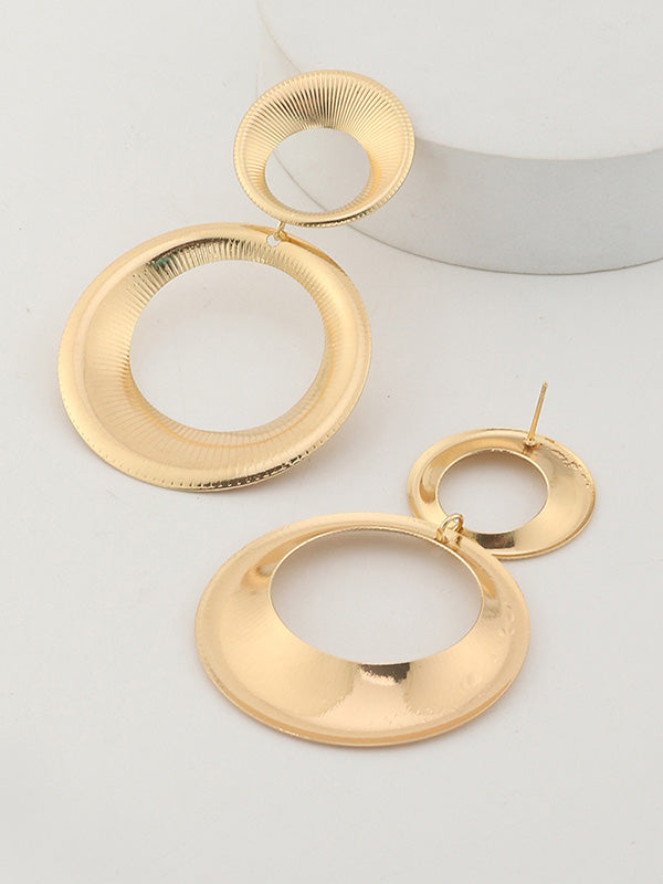 xakxx Statement Hollow Solid Color Geometric Earrings Accessories