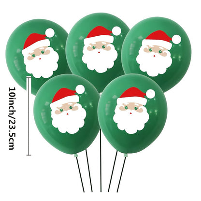 30pcs Red Reindeer Santa Claus Balloons Set - 10 Inch Merry Christmas Balloons for Christmas Party Decorations, Holiday Xmas Balloons