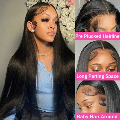 28 30 34 Inch Bone Straight Human Hair Wig 180 Density 13x6 Hd Lace Frontal Wig for Black Women Long Cheap Brazilian Virgin Hair