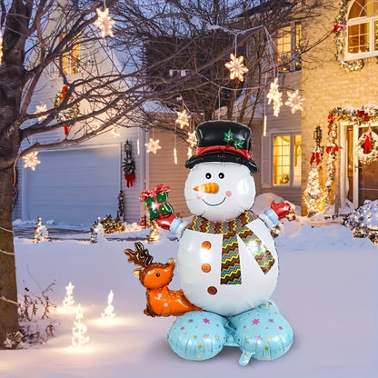 KADUOS 4D Standing Snowman Foil Balloon - Perfect for Christmas, New Year & Birthday Parties, Indoor/Outdoor Decor
