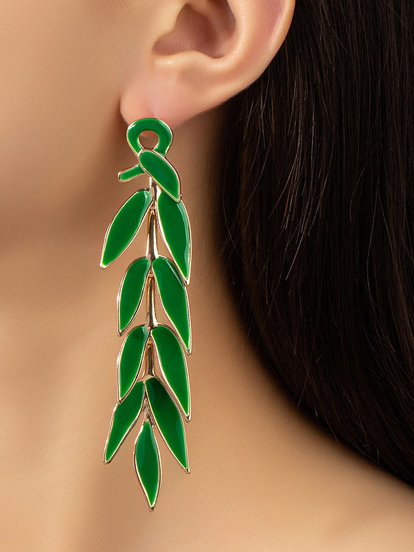 xakxx Leaves Shape Drop Earrings