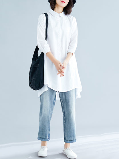 xakxx Original Irregularity Solid Blouses&Shirts