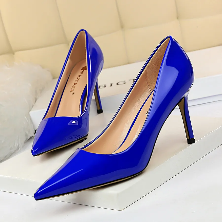 xakxx  Patent Leather Woman Pumps Kitten Heels Occupation OL Office Shoes Classic Pumps Plus Size 35-43 Shoes Women Heels