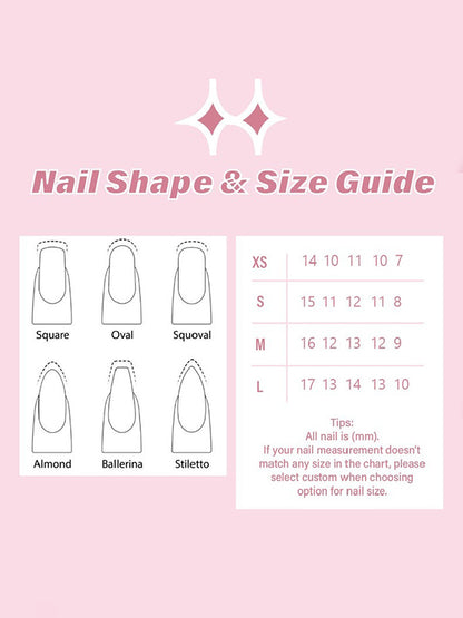 xakxx Detachable Gradient Rhine Stones Press-On Nails