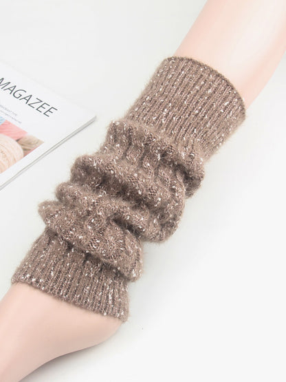 xakxx Wool Knitted Dot Twist Leg Warmers Accessories