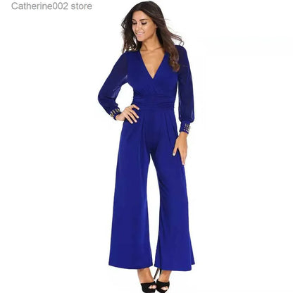 Women's Jumpsuits Rompers Jumpsuit Women Elegant Office Laides Bodysuit Long Sleeve Overalls Sexy Black One Piece Outfit Party Rompers Wed Leg Jumpsuits T231023