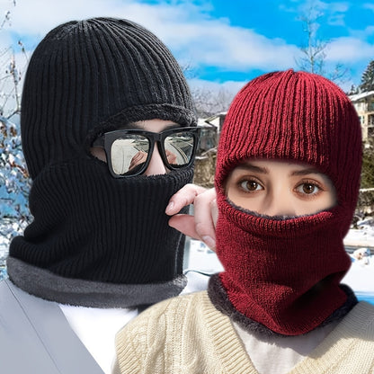 1pc  Hat Scarf All-in-one Men's Winter Hooded Scarf Lei Feng Hat  Plus Velvet Thickened Warm Windproof Mask Cycling Cold Protection