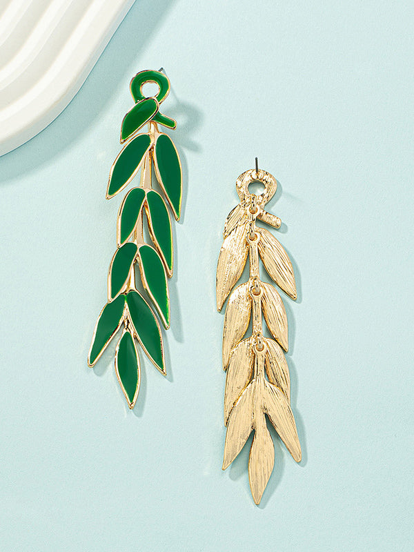 xakxx Leaves Shape Drop Earrings