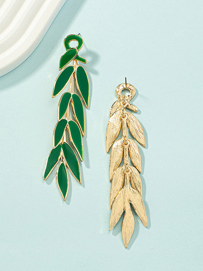 xakxx Leaves Shape Drop Earrings