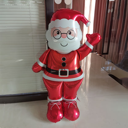 2-Pack Self-Sealing Aluminum Foil Festive Santa Claus Balloons - No Electricity Required for New Year, Carnival, Christmas, Mardi Gras, Easter, Thanksgiving Parties and Events