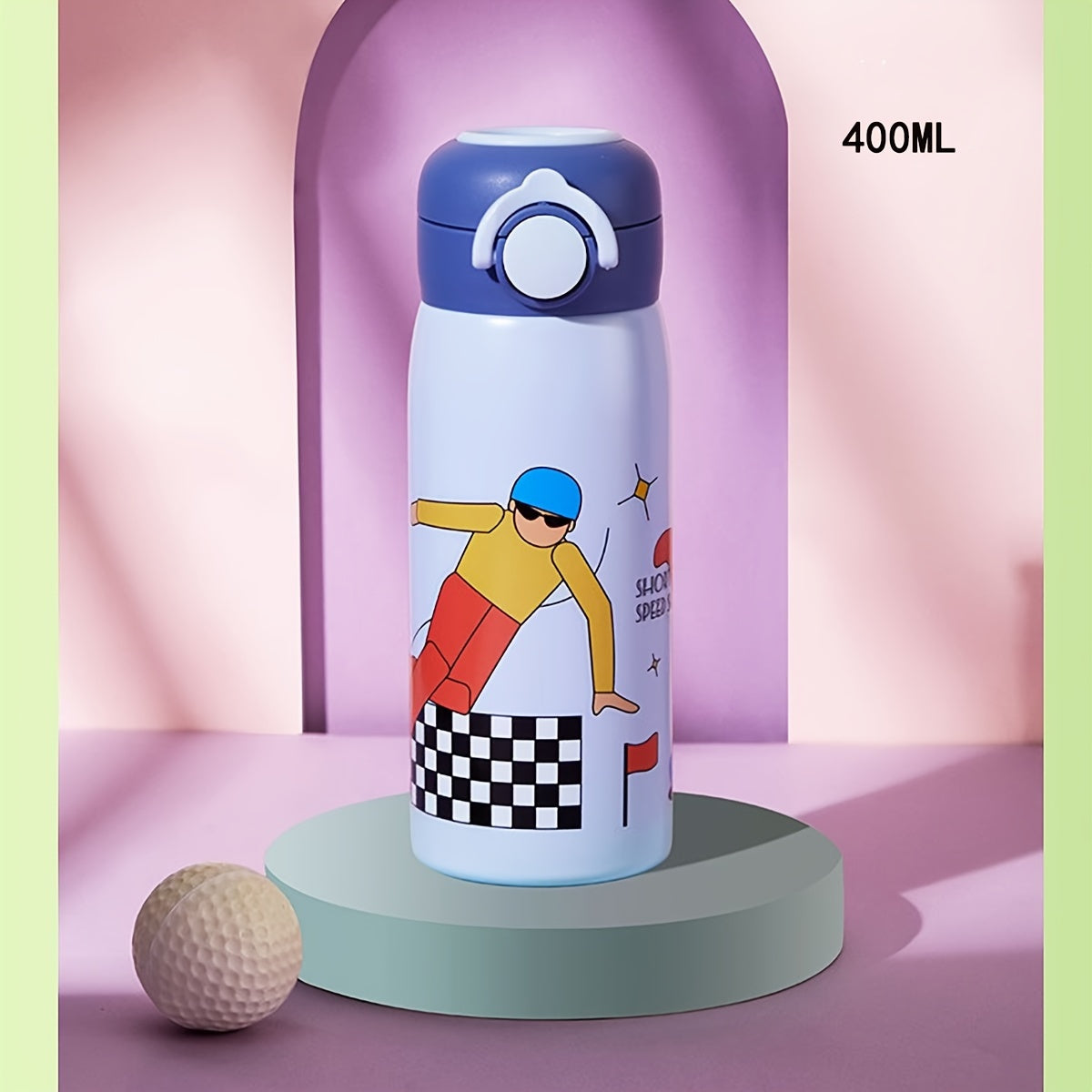 1pc Cartoon Insulated Water Bottle - 400ml 304 Stainless Steel Travel Thermal Cup for Hot and Cold Beverages, Summer Winter Drinkware, Perfect Gift for Outdoor Enthusiasts and Coffee Lovers