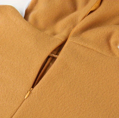 Boys' Fun Holiday Jumpsuit - Long Sleeves Hooded Gingerbread-Themed Polyester Party Apparel for Role-Playing Events